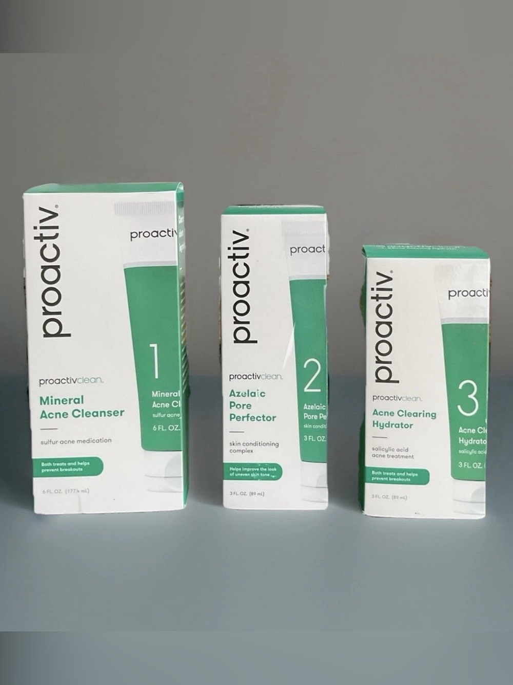 Proactiv Clean 3-Step Full Size Acne Treatment Set, Brand New In Box